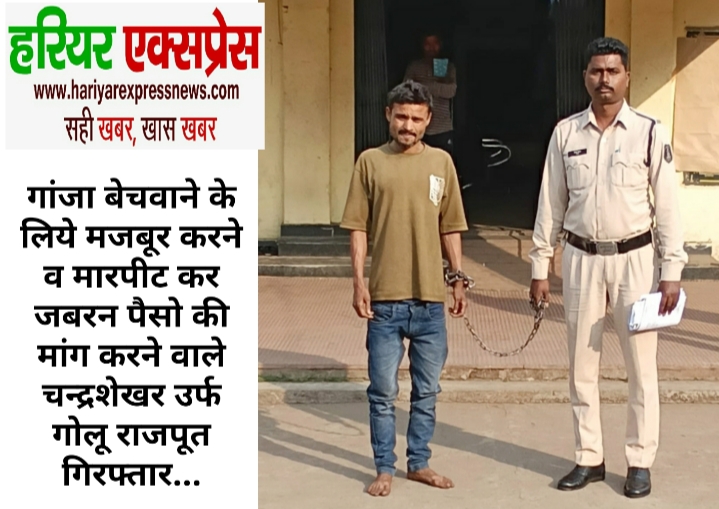 प्रार्थी को गांजा बेचवाने के लिये मजबूर करने व मारपीट कर जबरन पैसो की मांग करने वाले चन्द्रशेखर उर्फ गोलू राजपूत गिरफ्तार…