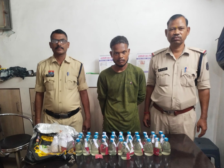 देसी प्लेन मंदिरा 38 पौवा के साथ आरोपी प्रताप जाल गिरफ्तार…