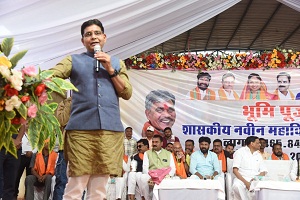 शासकीय महाविद्यालय पेंड्रावन के भूमिपूजन कार्यक्रम में शामिल हुए उच्च शिक्षा मंत्री