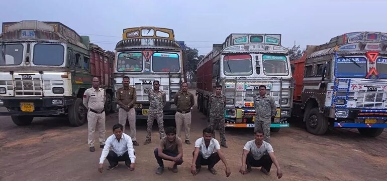 ऑपरेशन प्रहार: अवैध कबाड़ से भरे 4 ट्रक जब्त, चार गिरफ्तार…