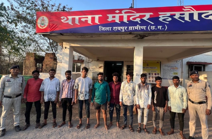 अपराधियों पर मंदिर हसौद पुलिस की बड़ी कार्यवाही, 10 आरोपी गिरफ्तार…