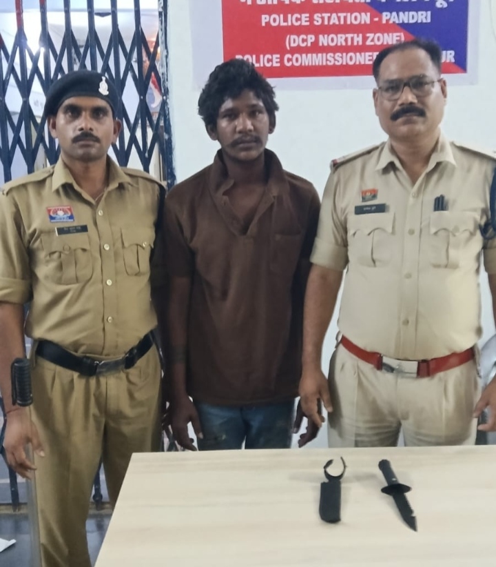 धारदार चाकू के साथ 01 आरोपी गिरफ्तार…