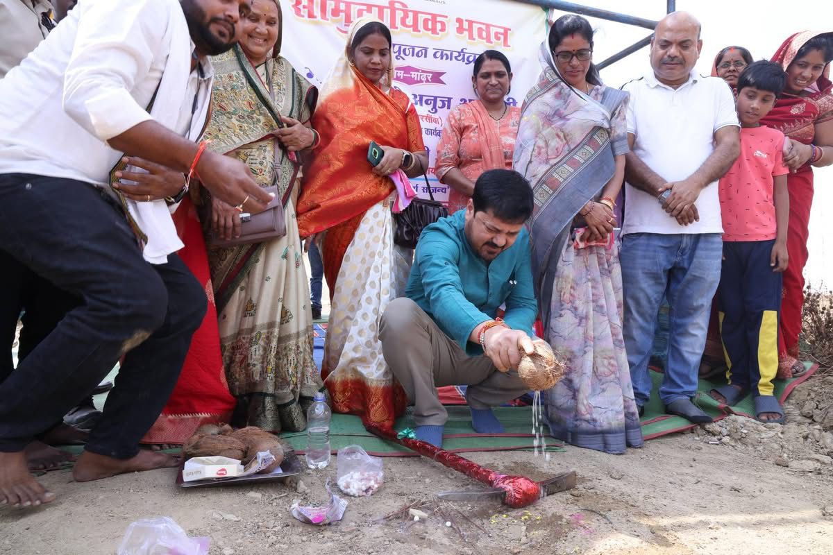 विधायक अनुज शर्मा ने ग्राम मांढर को दी सौगात, 67 लाख की लागत से बनने वाले सामुदायिक भवन का किया भूमिपूजन…