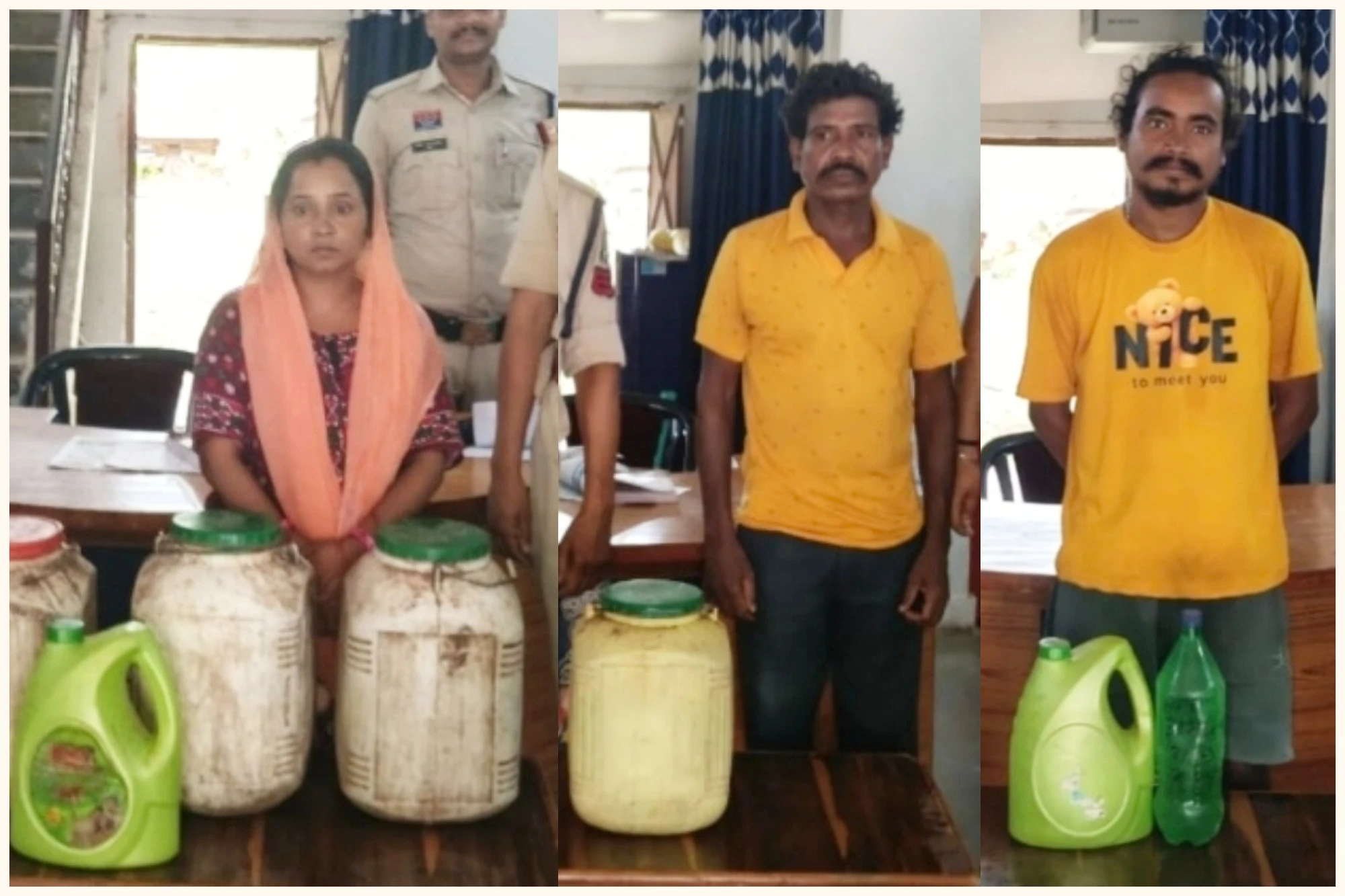 महिला समेत तीन शराब कोचिए गिरफ्तार, 70 लीटर कच्ची महुआ शराब जब्त…