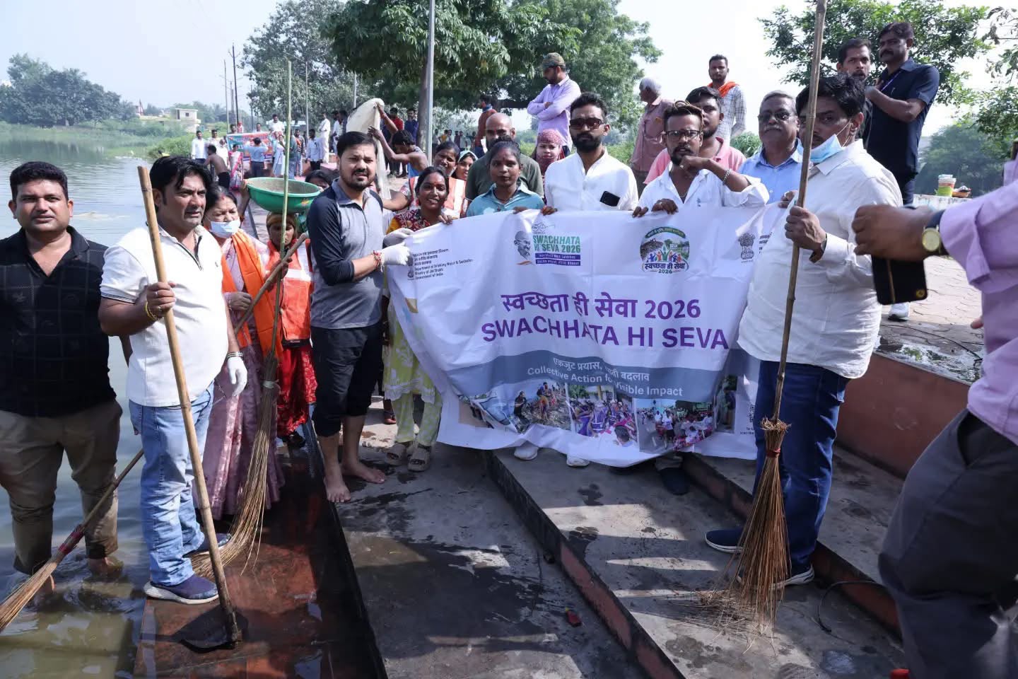 ‘सेवा संकल्प अभियान’: विधायक अनुज शर्मा ने कचना के बंधुवा तालाब में किया व्यापक श्रमदान…