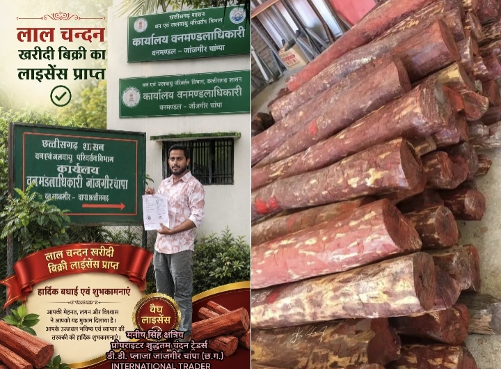 जांजगीर बनेगा लाल चंदन का लोडिंग हब जांजगीर से दुबई तक भेजा जाएगा लाल चन्दन…